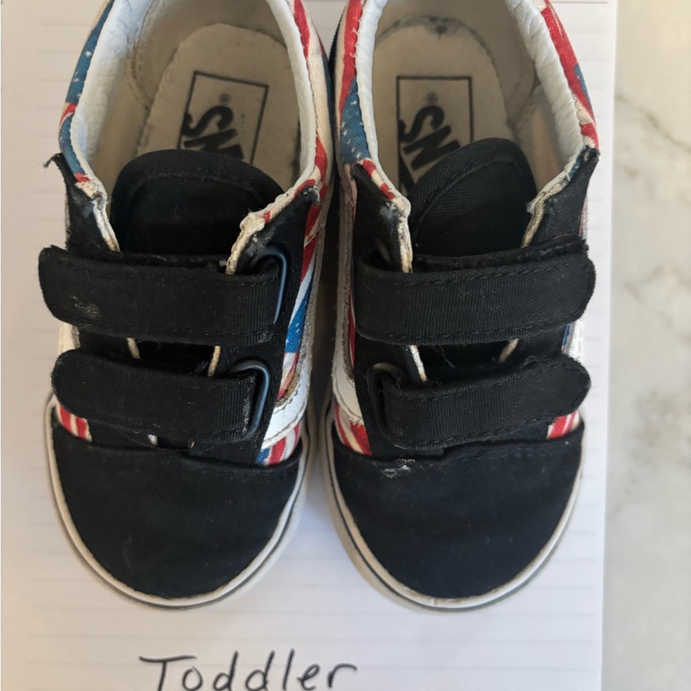 Vans Kids Black and Red Sneakers